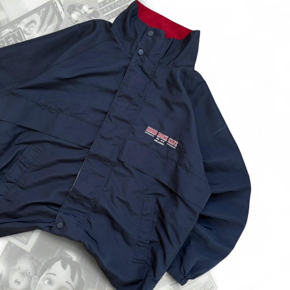 90’s Navy Blue & Red Graphic Hard Rock Cafe Orlando Zip Up